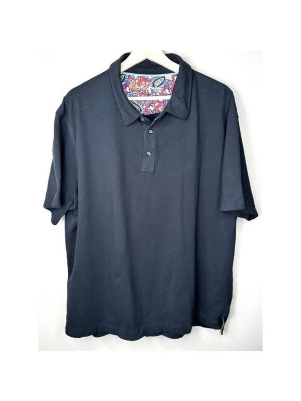 Robert Graham Polo Shirt Mens XL Black Skulls Pattern Preppy Golf Short Sleeve